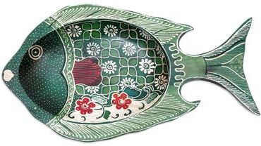 Novica Handmade Truntum Ocean Wood Decorative Plate