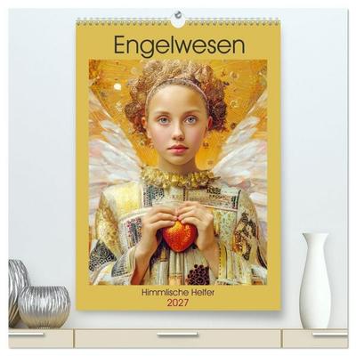 Engelwesen - Himmlische Helfer (hochwertiger Premium Wandkalender 2027 DIN A2 hoch), Kunstdruck in Hochglanz