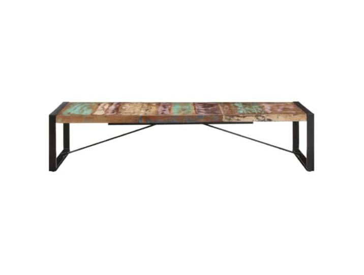 KKgypkn Couchtisch 180x90x40 cm Altholz Massiv Pulverbeschichtete Stahlbeine, recyceltes Holz, einzigartige Maserung, stabil und langlebig