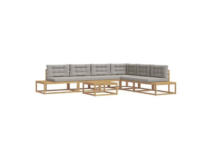 vidaXL Sofaelement 7 stk. Outdoor-Sofagarnitur Polyester Weiß (7 St)