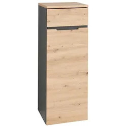 Büroschrank klein in Wildeichefarben & Dunkelgrau 45 cm breit