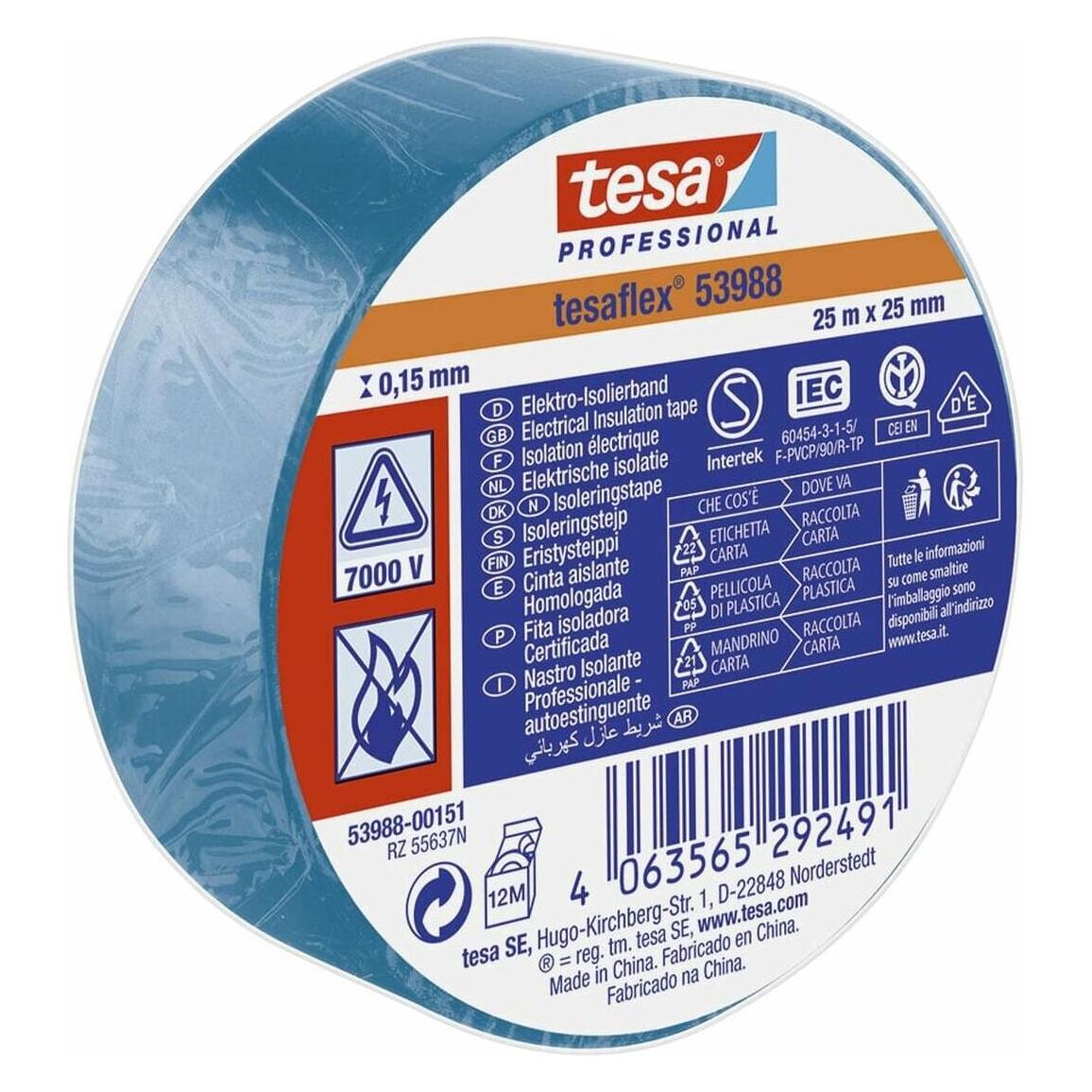 tesa Isolierband Blau PVC 25 mm x 25 m (25 mm) (52939763)