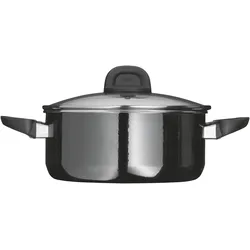 Silit Kochtopf Bratentopf Induktion 24cm Glasdeckel 4,4l Modesto Line Silargan schwarz, Pfanne + Kochtopf, Schwarz