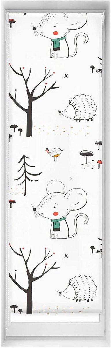 Verduisterend rolgordijn voor kinderen - Into The Wood bedrukking - 40 x 150 cm - zonder boren