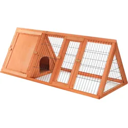 Wiltec Dreieck Hasenstall 118x50x45cm Kaninchenkäfig Fichtenholz Aussengehege, Gehege