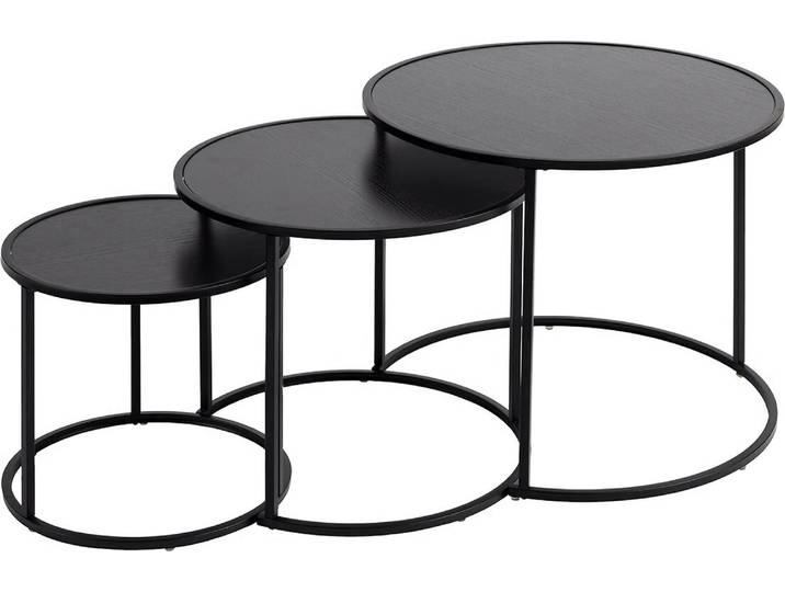 Atmosphera Couchtisch Set - 3-teilig - Schwarz - Modernes Design - Funktionalität und Eleganz