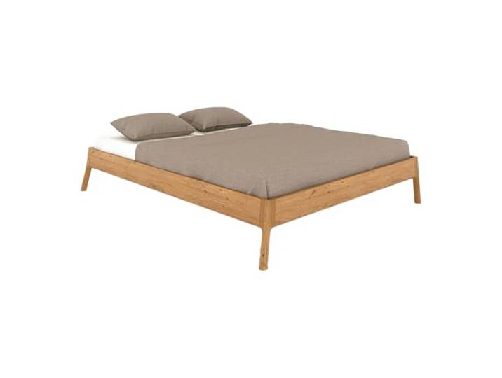 Lomadox Doppelbett Bettgestell Massivholzbett 140x210cm, Wildeiche massiv geölt, Massivholz/Echtholz
