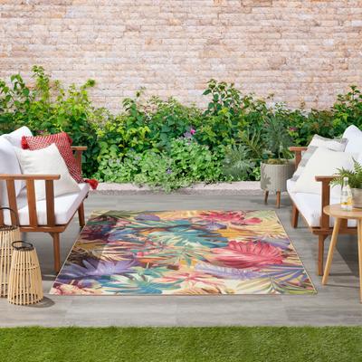 Nourison Color Splash Indoor/Outdoor Multicolored Floral Area Rug