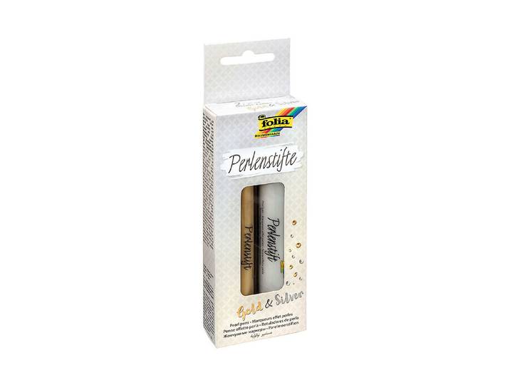 Folia Perlenstifte Gold und Silber 2 Stück