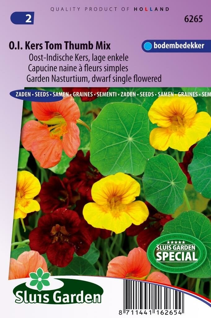 Sluis Garden Tropaeolum zaden Tom Thumb Oost-Indische kers