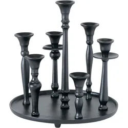 Kerzenhalter Poulina aus Aluminium in Schwarz