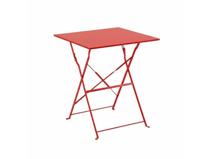 Table de jardin pliante bistrot en acier rouge Rome - Oviala
