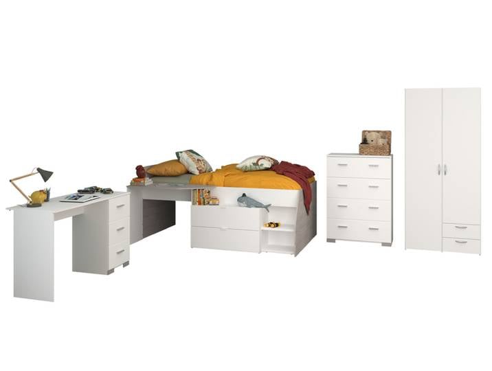 Kinderzimmer MILKY 11 4-teilig weiß/ grau