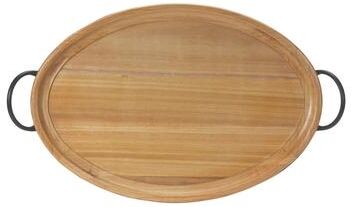 Melrose International "Natural Wood Tray with Handles 27.5""L"