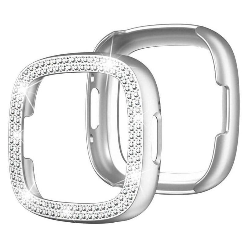Cover-Discount Fitbit Versa 4 / Sense 2 - Glitzer Strass Schutz Case silber (EDA003791001C)