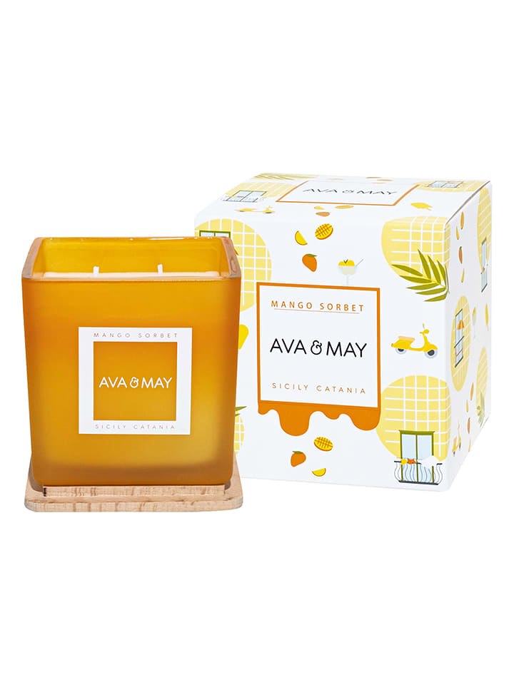 AVA & MAY Duftkerze "Mango Sorbet" in Gelb - 450 g - onesize