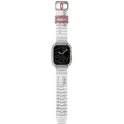 Skinarma Band+Case Saido 2in1 Apple Watch 45/44mm clear (22 mm, Plastic, Stainless Steel, TPU), Uhrenarmband, Transparent