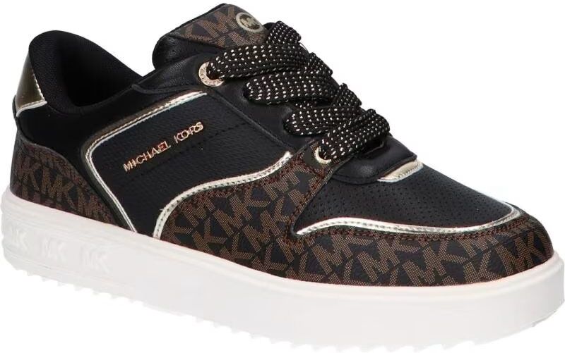Deportivas Michael Kors Emmet Rumi Mk01414001 Nappa Pu Negro/marrón Logo Black Nappa Pu - Brown - Butternut Logo Pu 34 Niña