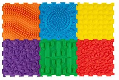 Costway 6 PCS Interlocking Sensory Mats with Rich Colors for Kids Adults-Multicolor