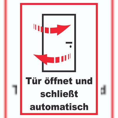 HB-Druck Tür öffnet und schließt automatisch Schild A6 (105x148mm)