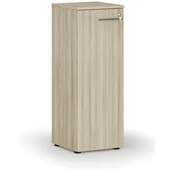 Niedriger Büroschrank mit Tür PRIMO WOOD, 400 x 420 x 1087 mm, Eiche natur