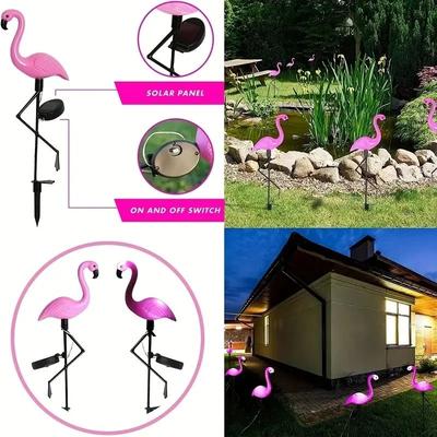 Uplifted Goods Solar Peacock Garden Light Decorative Outdoor Lamp For Yard And Lawn 1pc Flamingo 0 5w