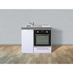 Stengel Küchen Kitchenline MKB 100 weiß - ohne Kochfeld rechts, Becken links