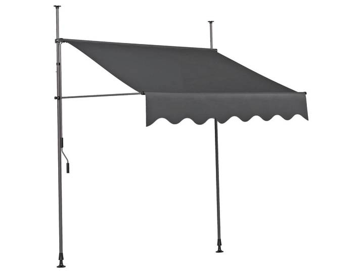 Markise, Dunkelgrau, Metall, Kunststoff, 300x200-300x120 cm, Sonnen- & Sichtschutz, Markisen
