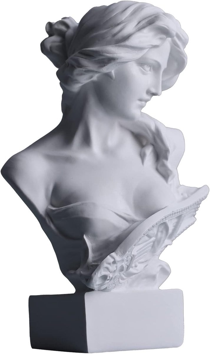 Wit Standbeeld Aphrodite Griekse buste voor tabletop decoratie, Hoogte: 15,8 cm