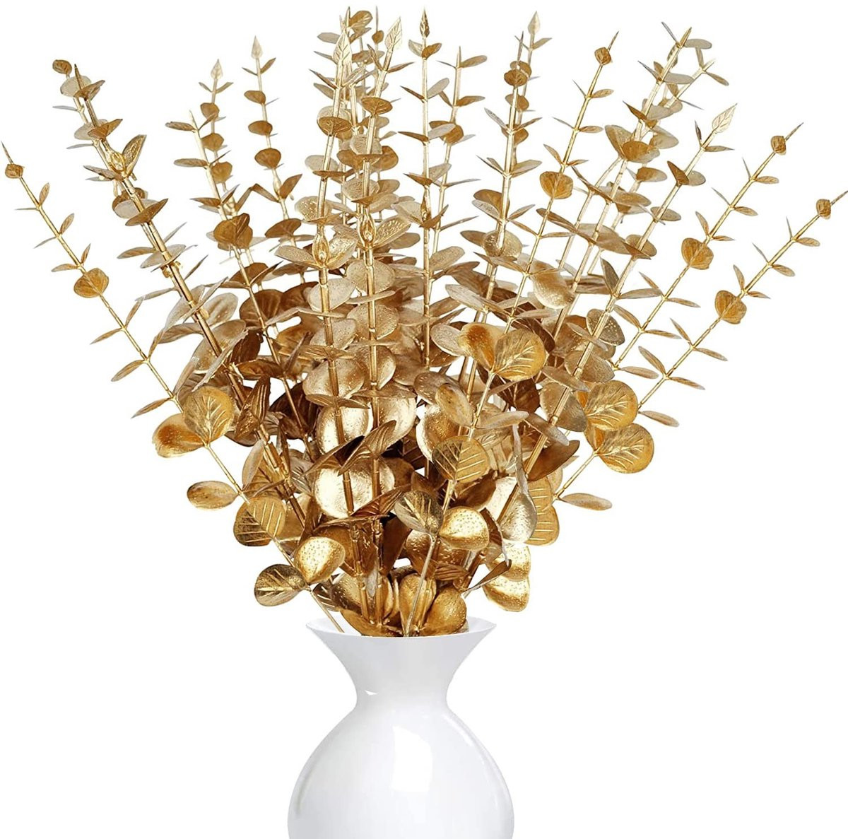 Merkloos Eucalyptus Kunstplant - 20 stuks - Gouden kleur