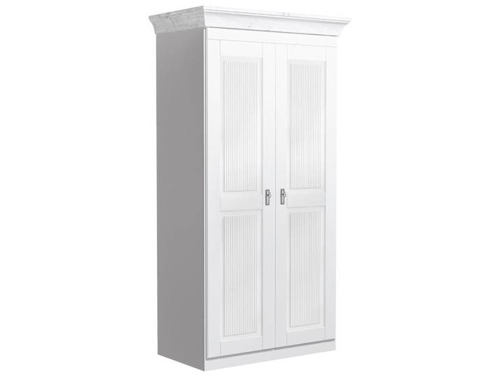 Boxxx Drehtürenschrank, Weiß, Holz, Kiefer, massiv, 1 Fächer, 108x210x64 cm, Beimöbel erhältlich, in verschiedenen Größen erhältlich, Holzmöbel, Holzschränke, Kleiderschränke Holz