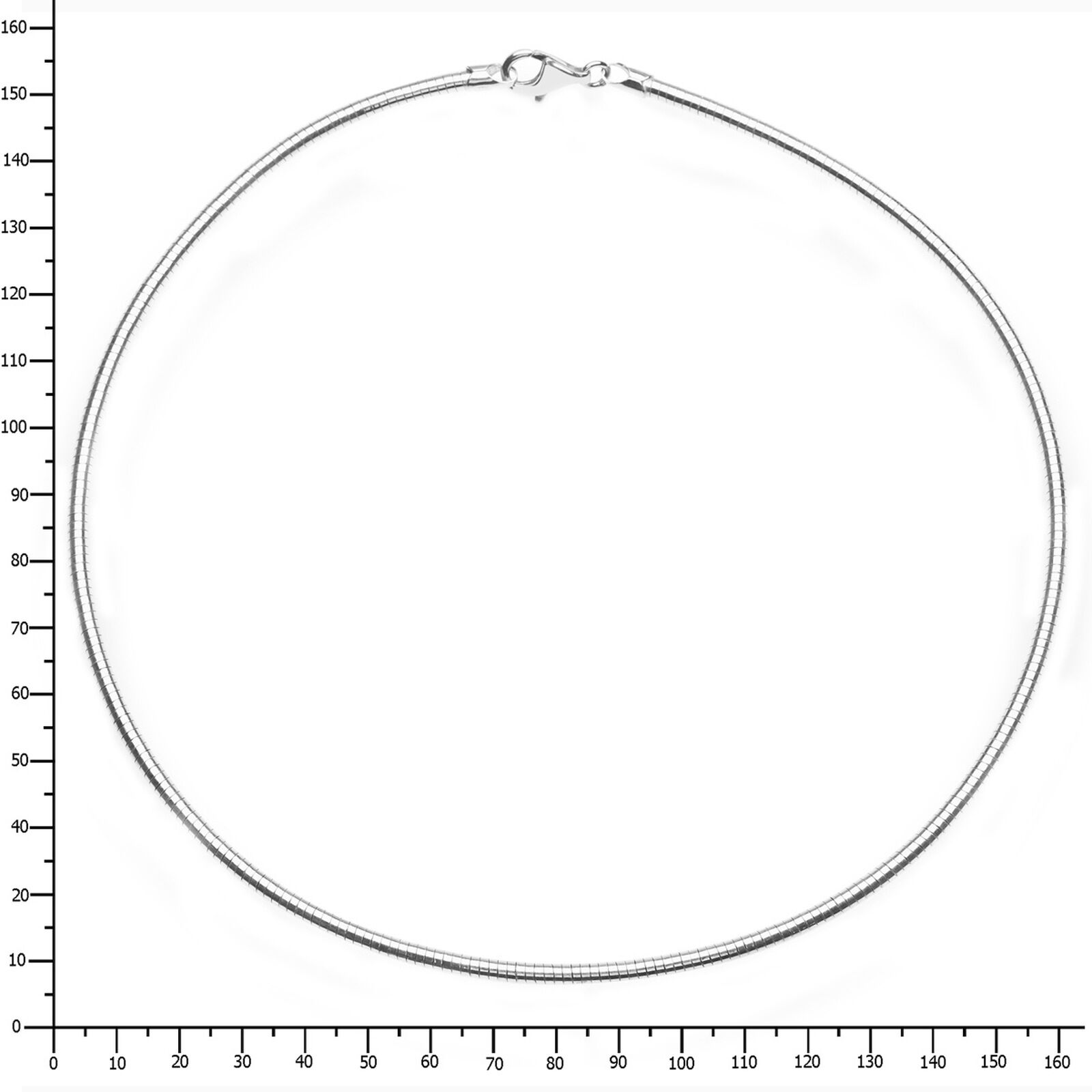 Halsreif OSTSEE-SCHMUCK "Ostsee-Schmuck Halsreif Omega 3,0 mm Halsreif Omega 3,0 mm" Gr. 50, silber (weiß, neutral), Halsketten, Damen, 50cm, Silber 925 (Sterlingsilber), L: 42, Halsreif