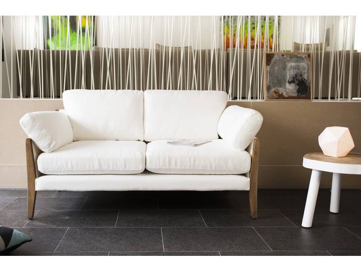 Canapé 2 places petite largeur blanc vintage Ariston