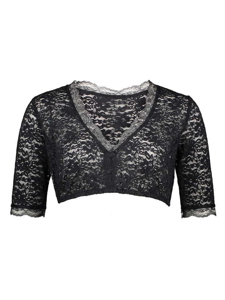 Almsach Dirndlbluse in Schwarz - 36