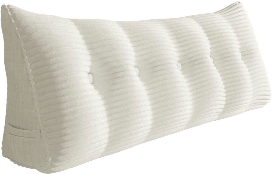 WOWMAX Corduroy Backrest Pillow White 50cm H x 160cm W