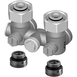 Kermi H-Verschraubung für 1-Rohr Anlagen G 1/2' auf G 3/4', Gewinkelt, AKP, ZV02670004 ZV02670004