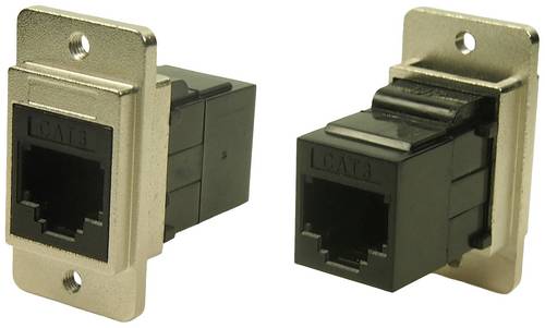 Cliff CP30724M3 DUALSLIM METALL CAT3 RJ12 M3 CP30724M3 Adapter, Einbau Nickel, Schwarz 1St.