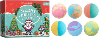 Inspire Daily Merch Natural Bath Bombs Spa Exfoliating Skin Stress Relief Shower Balls 6pcs Boxed