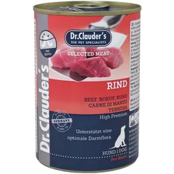 Dr. Clauder's Selected Meat Pre Biotics 400g Dosen Hundenassfutter Rind 6x400g