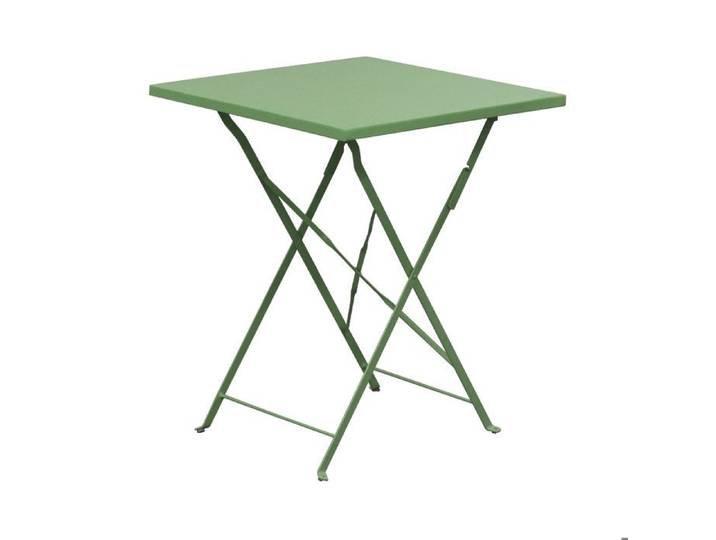 Table de jardin carrée pliable en métal vert - BACA
