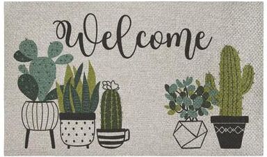 Stupell Desert Cowboy Cacti Themed Sisal Door Mat,18x30