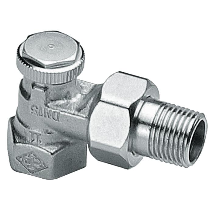 Heimeier Rücklaufverschraubung Regutec 035501000 Eck, 3/8", vernickelt, absperr-/regulierbar