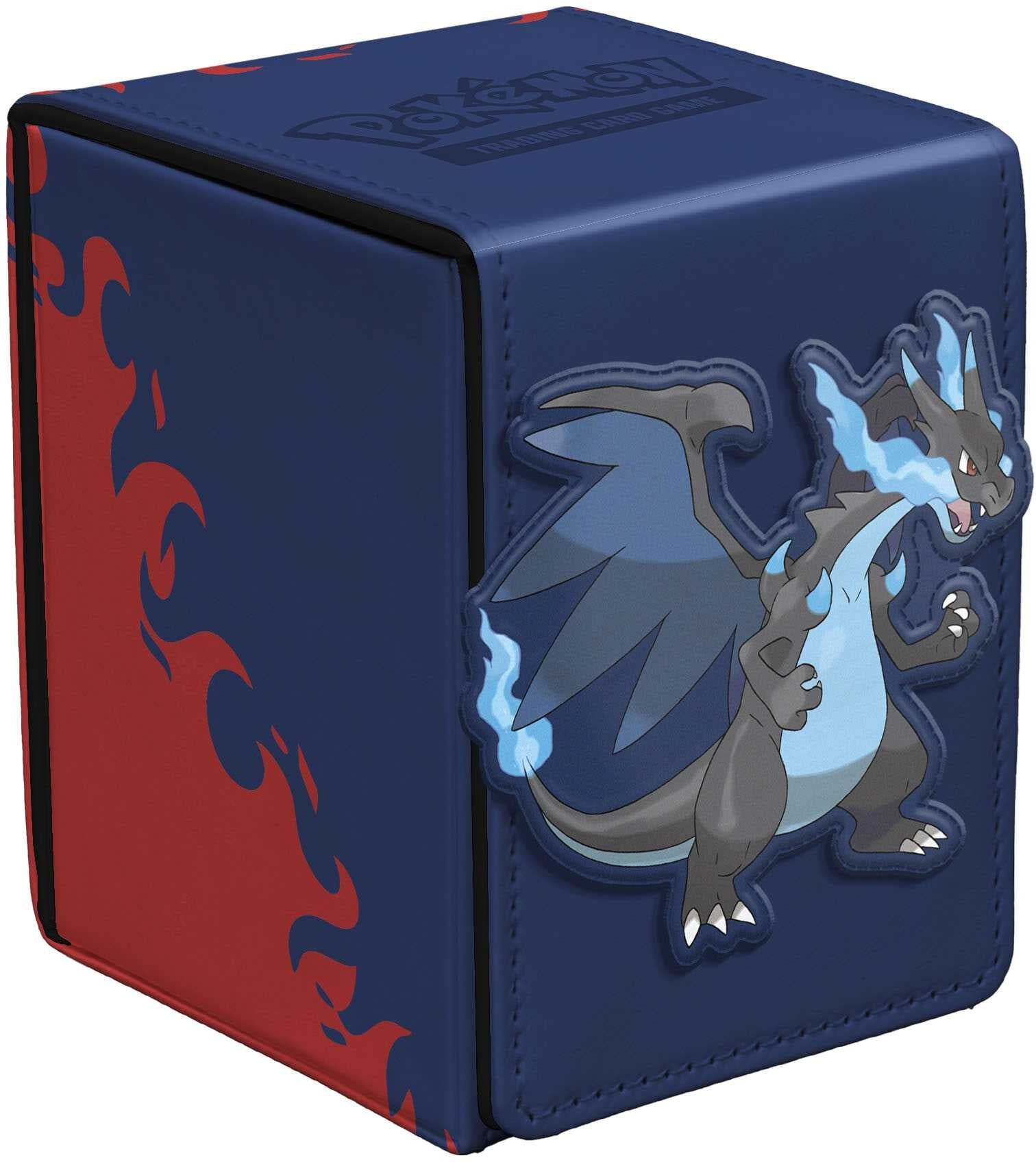 Pokémon Mega Charizard X Alcove Flip Deck Box by Ultra PRO, Holds 100 Trading Cards, Magnetic Closure, Pokémon TCG Accessory