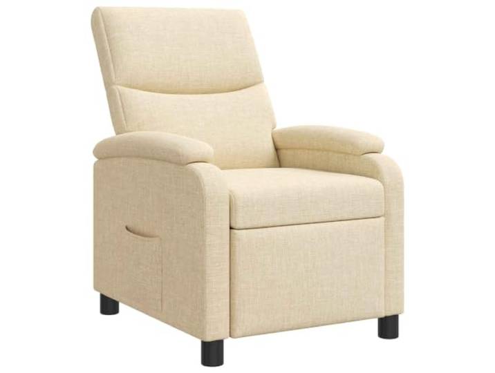 IBUQDDV Liegesessel Creme Stoff mit Verstellbarer Rückenlehne 115-160 Grad Modernes Design, stabiler Metall-Holzrahmen, Schaumstoff-Faser-Polsterung, pflegeleichter Stoffbezug