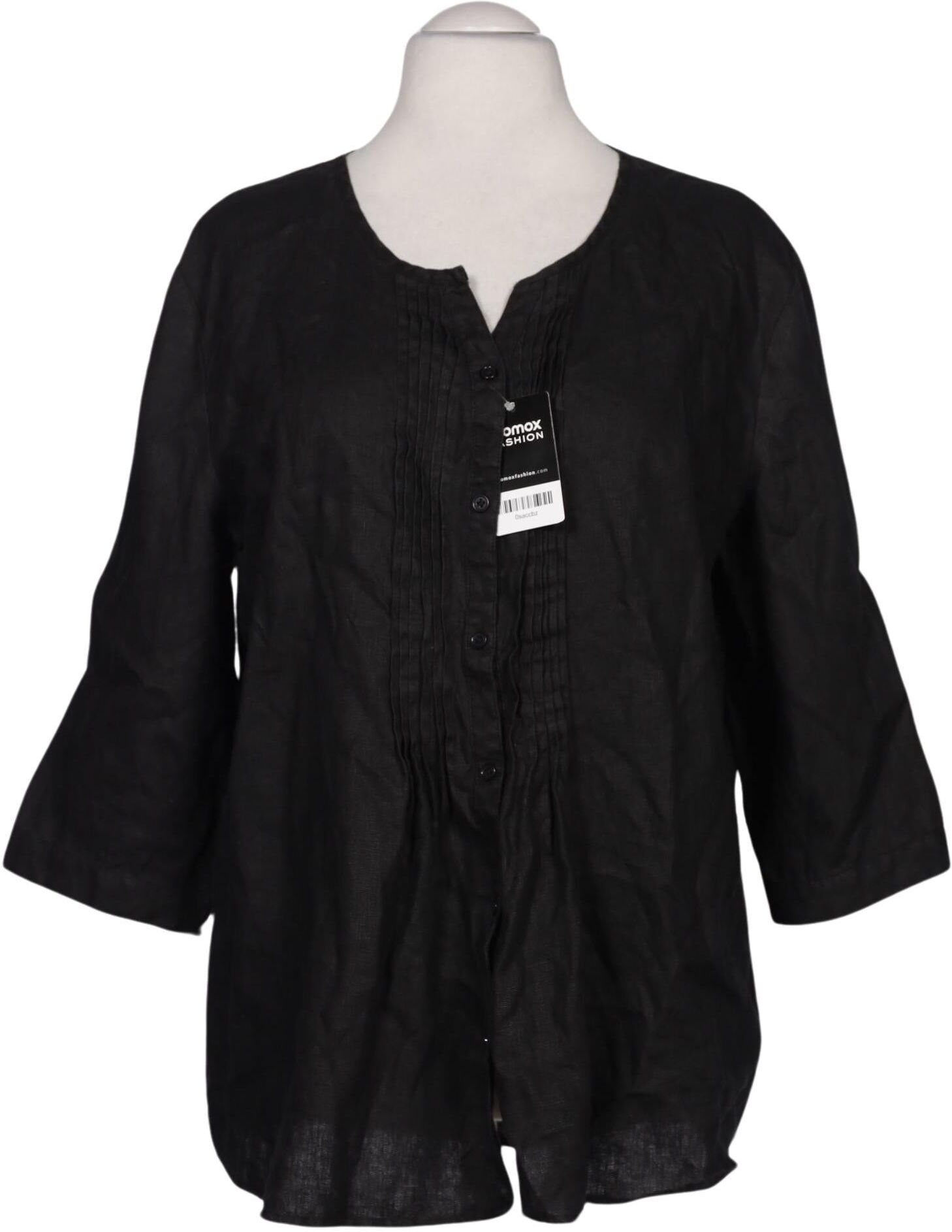 Ulla Popken Damen Bluse, Schwarz, Gr. EU 46, Leder - Second Hand