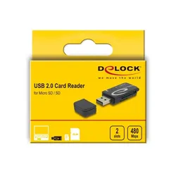 Delock Mini USB 2.0 Card Reader mit SD und Micro SD Slot