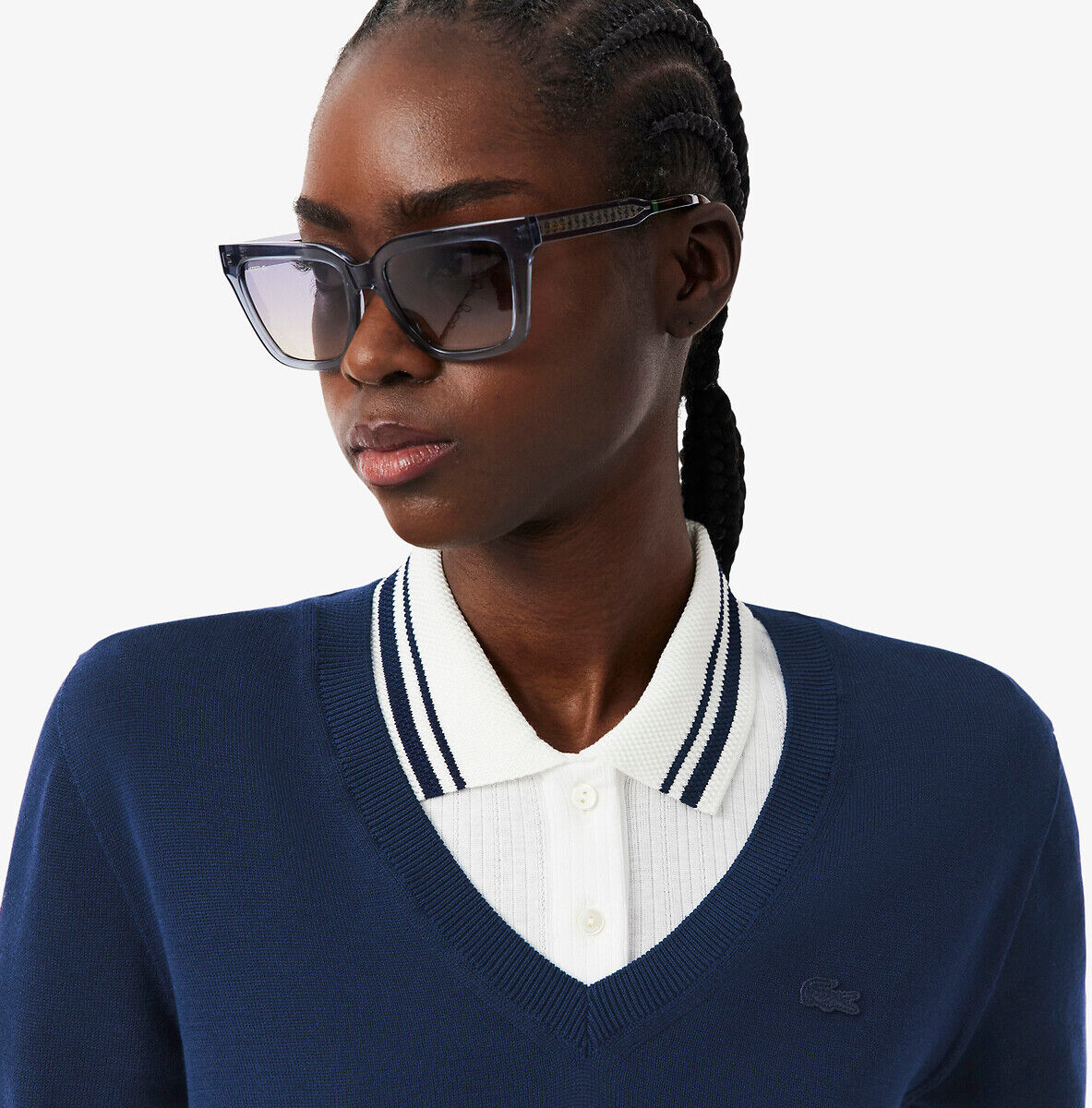 LACOSTE Pull col V manches longues