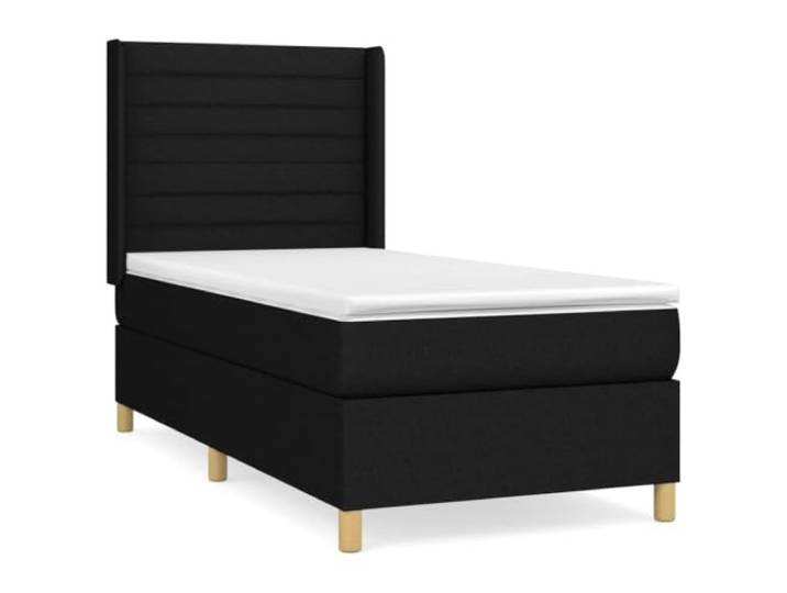 PUGYNBK Boxspringbett, 90 x 200 cm, mit verstellbarem Kopfteil Mittlere Festigkeit, Taschenfederkernmatratze, atmungsaktive Polsterung, manuelle Montage