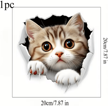 Inspire Picks 3D Cute Cat Toilet Stickers Removable Waterproof Kitten Vinyl Decals For Bathroom Decor 1pc