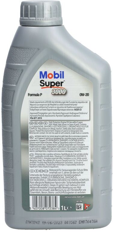 Motoröl MOBIL 157515 Super 3000 Formula P 0W20 1L